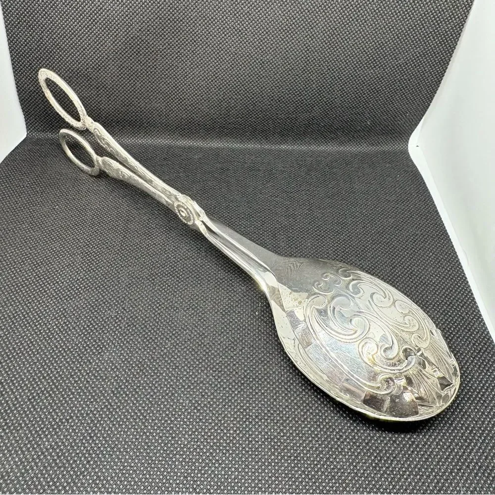 Vintage Silver Plated Serving Tongs Sheffield made